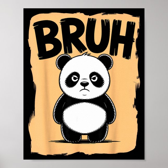 Cool Bruh Panda Men Women Kids Teens Funny Bruh Pa Poster (Vorne)