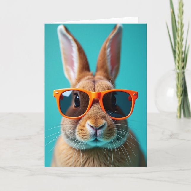 Cool Bunny In Glasses Karte (Vorderseite)