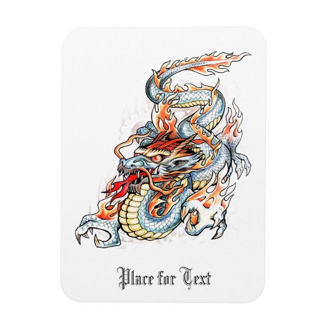 Cool Burning Oriental Dragon Magnet (Vertikal)