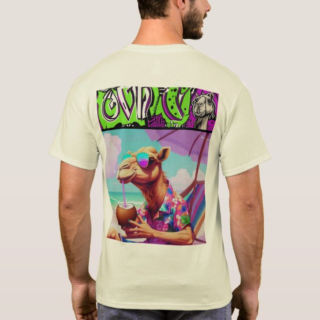 Cool Camel Beach Vibes T - Shirt - Wüste Träume Ku (Rückseite)