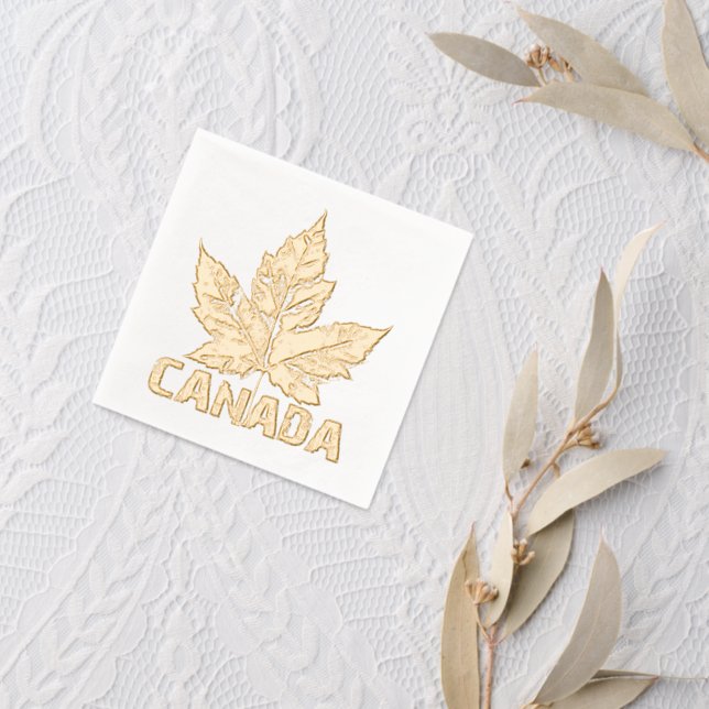 Cool Canada Tableware Retro Maple Leaf Souvenir  Servietten Mit Folie (Insitu (Hochzeit 2))