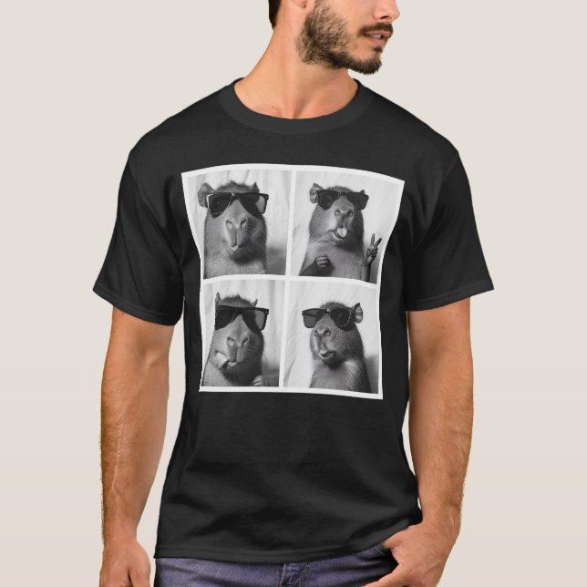 Cool Capybara Fotobooth Fun Fotograf T-Shirt (Vorderseite)
