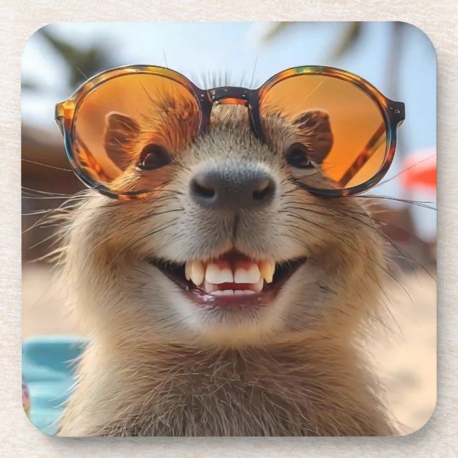 Cool Capybara Getränkeuntersetzer (Vorderseite)