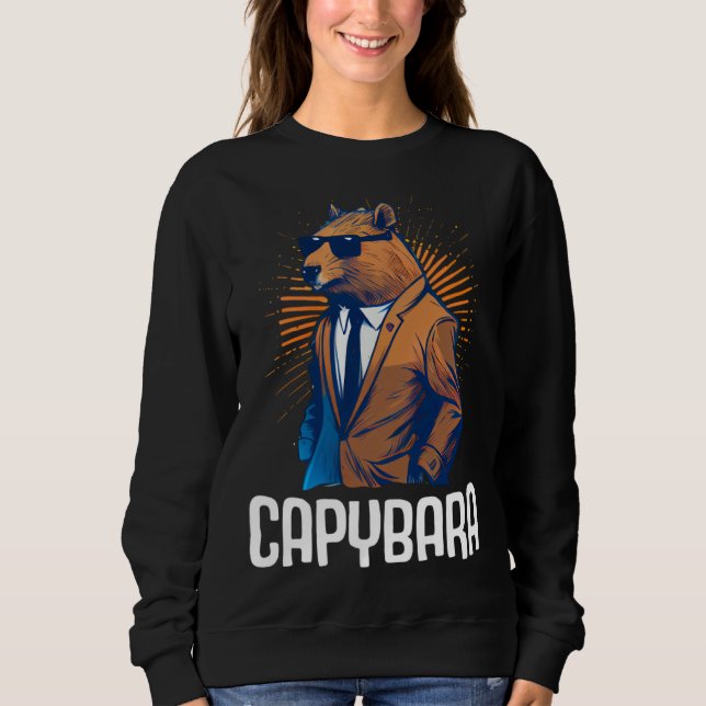 Cool Capybara Sunglasses Water Pig South America C Sweatshirt (Vorderseite)