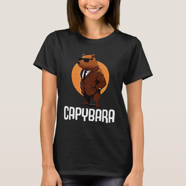Cool Capybara Sunglasses Water Pig South America C T-Shirt (Vorderseite)