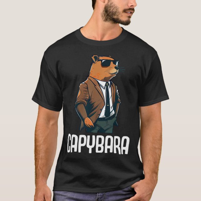 Cool Capybara Sunglasses Water Pig South America C T-Shirt (Vorderseite)