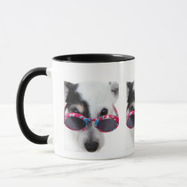 Cool Cartoon Dog with Glasses Tasse