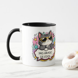 Cool Cat 3. Klasse ist cool Zweifarben-Tasse Tasse