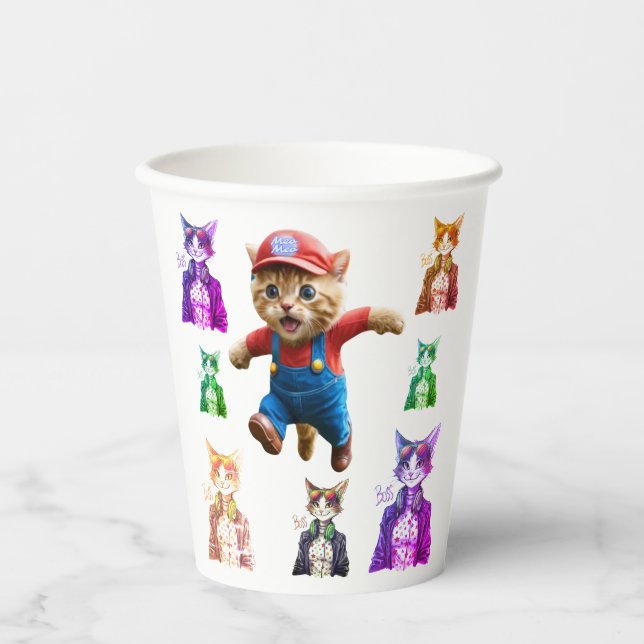 Cool Cat Boss – Funny Cat Lover Gift Idea Pappbecher (Vorderseite)
