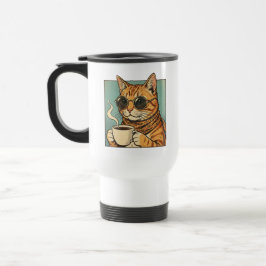 Cool Cat Coffee Retro Style Design for Cat Lovers Reisebecher