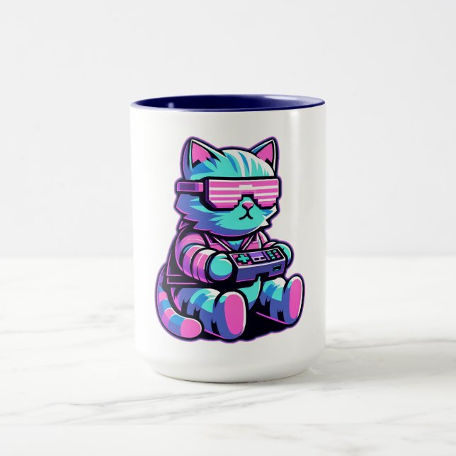 Cool Cat Gamer Tasse (Zentrum)