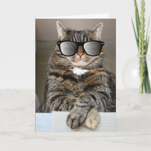 COOL CAT HAPPY BIRTHDAY SONNENBRILLE GRUßKARTEN KARTE