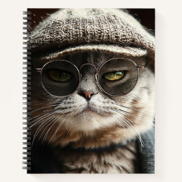 Cool Cat in Glasses Notebook Notizbuch