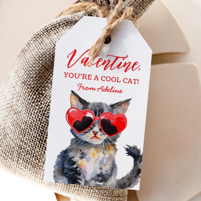 Cool Cat Kitten Kids Valentinstag Geschenkanhänger (Von Creator hochgeladen)
