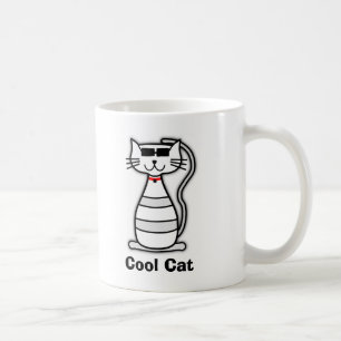 Cool Cat niedlich Cartoon Katze mit Sonnenbrille Kaffeetasse