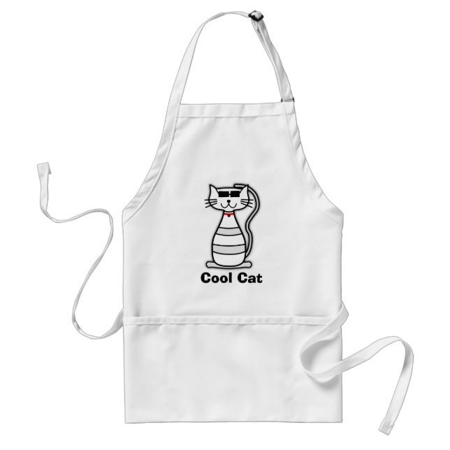 Cool Cat niedlich Cartoon Katze mit Sonnenbrille Schürze (Vorne)