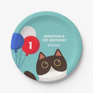 Cool Cat Party Ballon Kindergeburtstag Pappteller