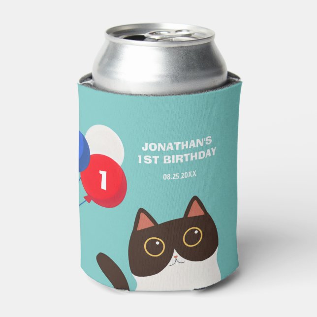 Cool Cat Party Balloon Kids Birthday Dosenkühler (Kanne Vorderseite)