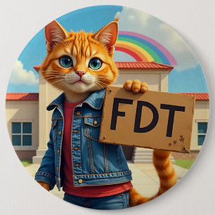 Cool Cat sagt FDT Politisch Button