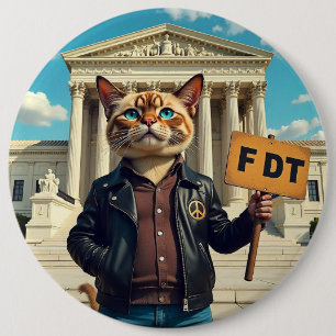 Cool Cat sagt FDT Politisch Button