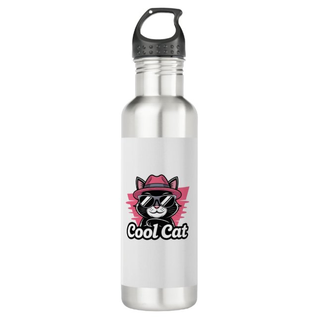 Cool Cat Swagger Edelstahlflasche (Vorderseite)