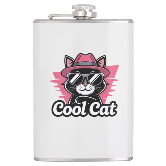 Cool Cat Swagger Flachmann (Vorderseite)