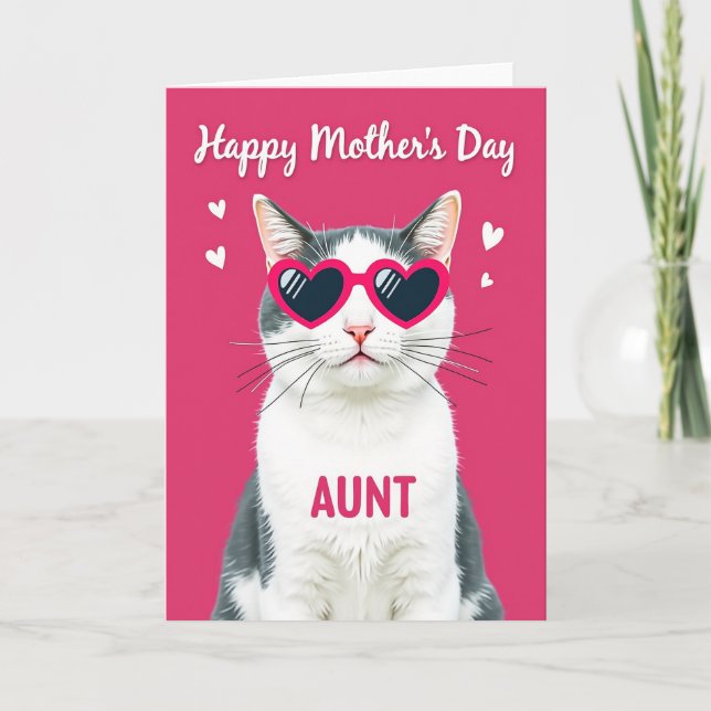 Cool Cat Sweet Mothers Karte (Vorderseite)