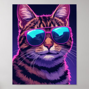 COOL CAT trägt Sonnenbrille Glanzposter Poster