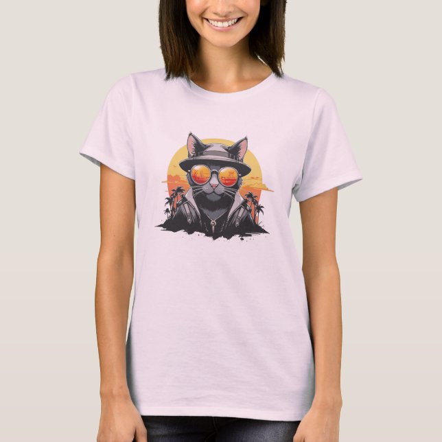 Cool Cat, Unique Style T-Shirt (Vorderseite)