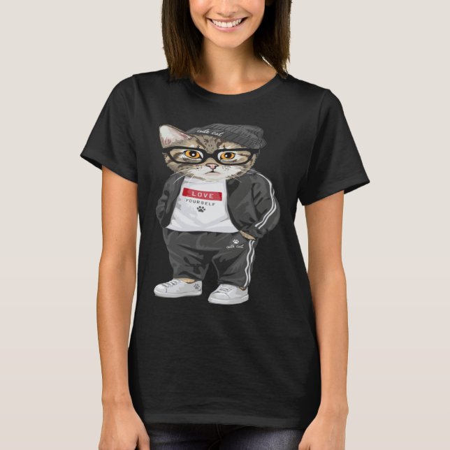 Cool Cat Urban Style Cute Cats T-Shirt (Vorderseite)