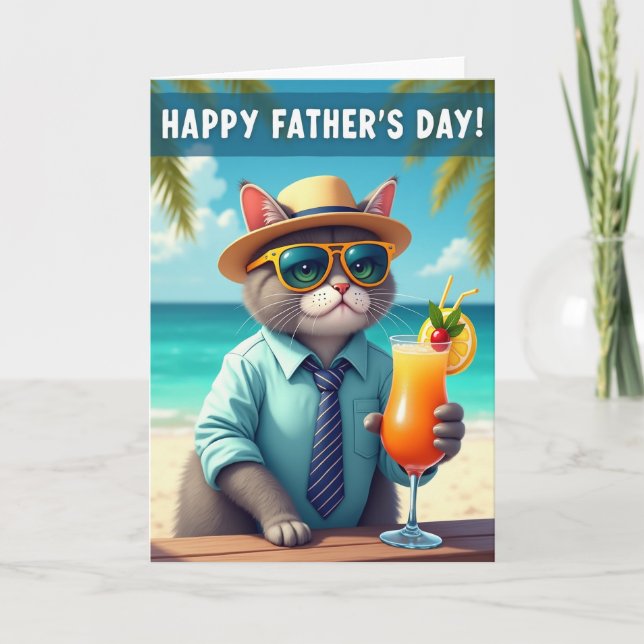 Cool Cat Vatertags-Ausflug Karte (Vorderseite)