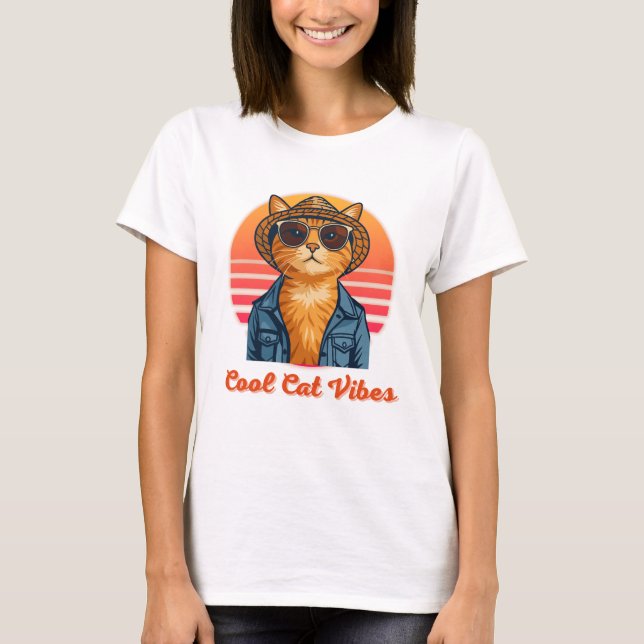 Cool Cat Vibes 🌴 😎 T-Shirt (Vorderseite)