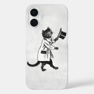 Cool Cat Vintage Schwarz-weiß Grunge iPhone Case