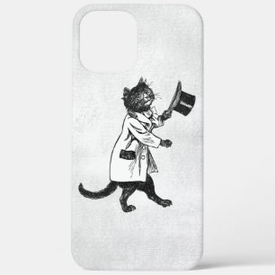 Cool Cat Vintage Schwarz-weiß Grunge iPhone Case