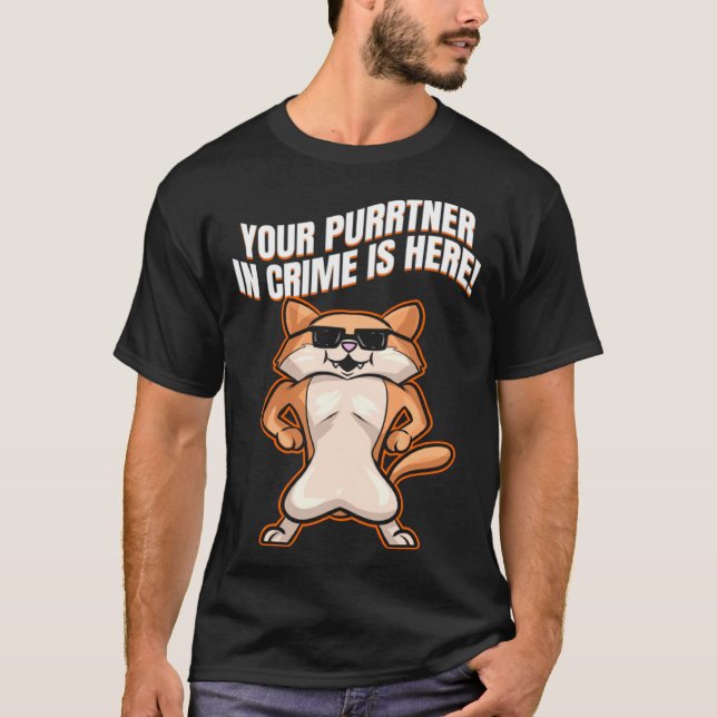 Cool Cat With Sun Glasses On Purrsday T-Shirt (Vorderseite)