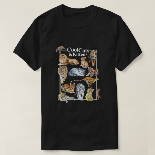 Cool Cats And Kittens Tiger Lion Leopard Felines  T-Shirt (Design vorne)