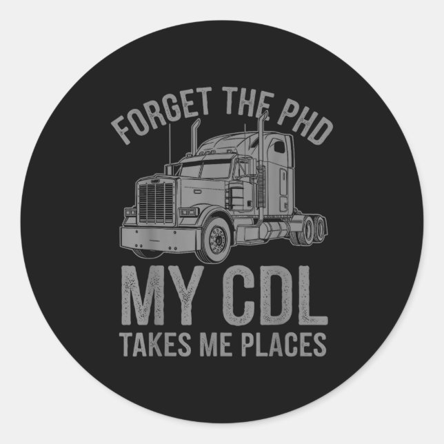 Cool Cdl Trucker Art For Men Women Trucking Cdl Tr Runder Aufkleber (Vorderseite)