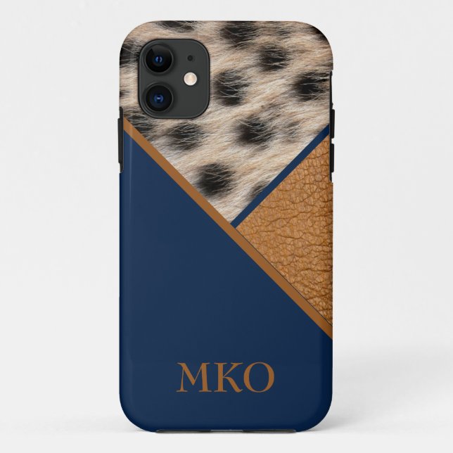 Cool Cheetah Mit Monogramm Case-Mate iPhone Hülle (Rückseite)