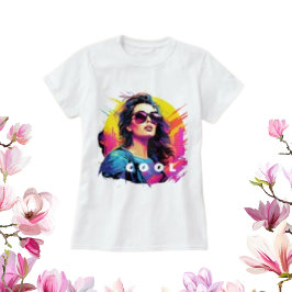 Cool Chic Colorful Girl Sunglass Cooles Wort T-Shirt