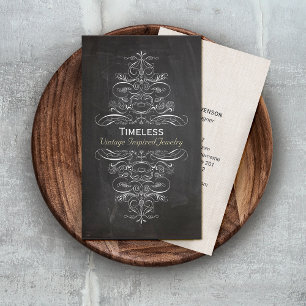 Cool Chic Vintag Rustic Black Chalkboard Visitenkarte