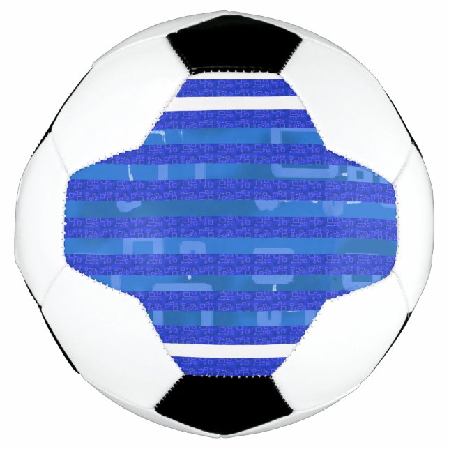 Cool Chic White Geometric Stripes Fußball (Vorderseite)