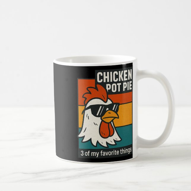 Cool Chicken Pot Pie Funny Retro Humor  Kaffeetasse (Rechts)