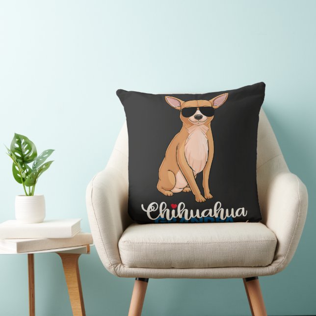 Cool Chihuahua Grandpa Dog Lover Kissen (Stuhl )