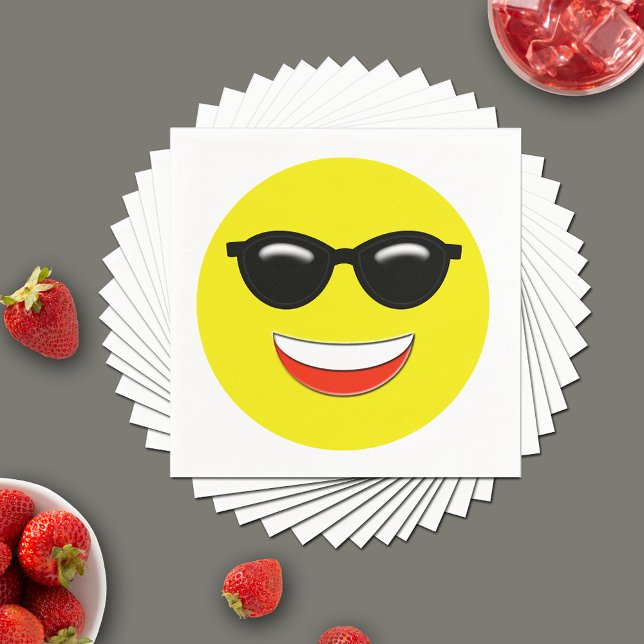 Cool Chill Sunglasses Emoji Serviette (Von Creator hochgeladen)