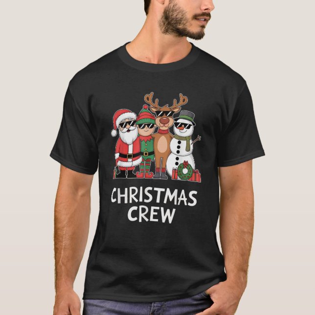 Cool Christmas Crew Funny Holiday Santa Elf Reinde T-Shirt (Vorderseite)
