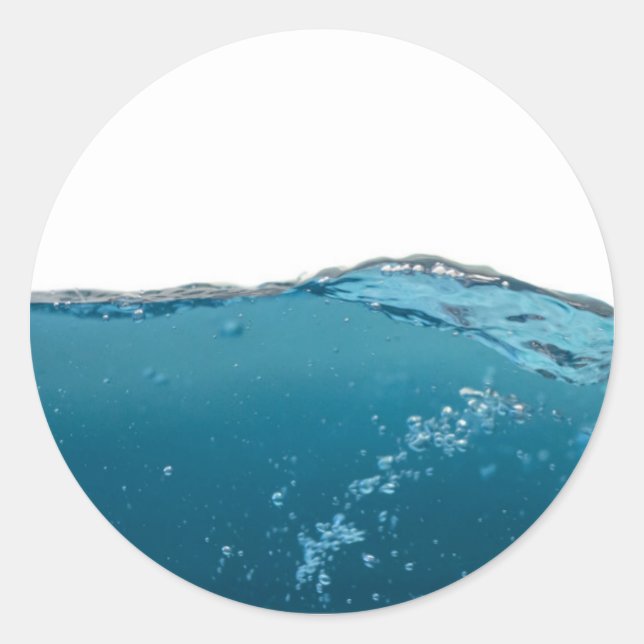 Cool Clear Blue Wave Runder Aufkleber (Vorderseite)