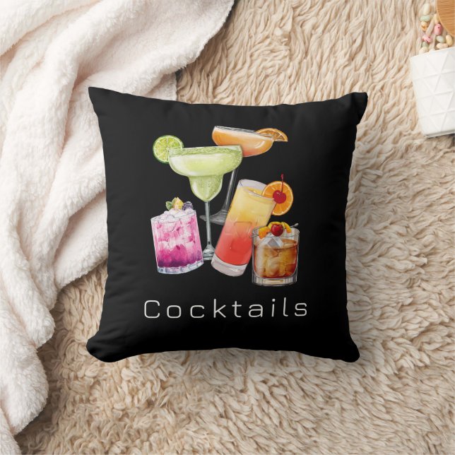 Cool Cocktails Square Throw Pillow Kissen (Decke)