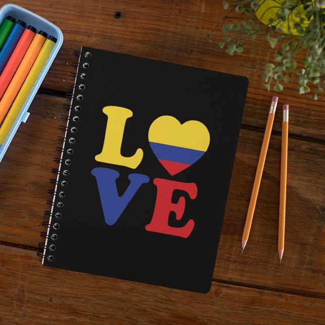 Cool Colombia Flag Love Notizblock (colombia flag love notebook)