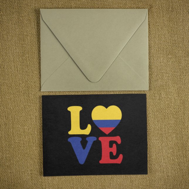 Cool Colombia Flag Love Postkarte (colombia love national postcard)