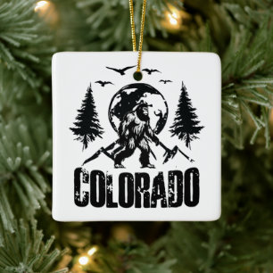 Cool Colorado Day Bigfoot Vintages Wandern Keramikornament